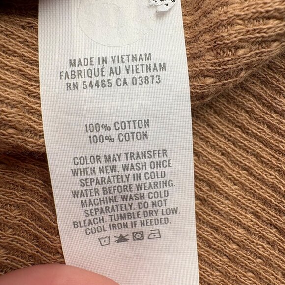 Aerie Women's XL Sleeveless Cropped Henley Tank Top Waffle knit Taupe Brown - Picture 3 of 6